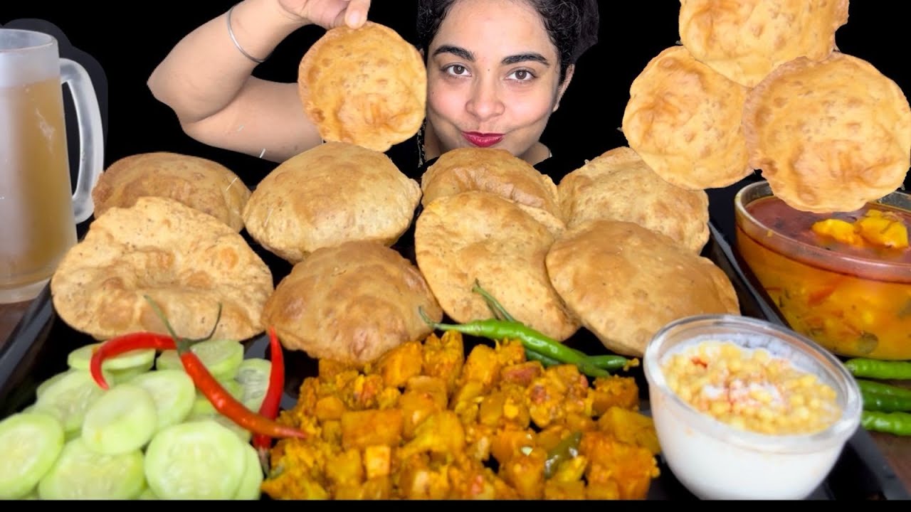 Puri Aloo Gobi Feast | Indian Food ASMR Challenge with Lahori Zeera|