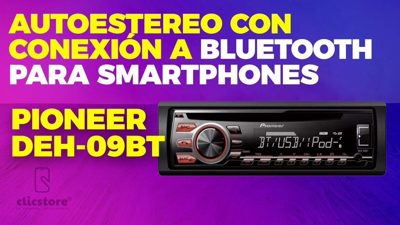 PIONEER DEH-09BT - Autoestéreo con conexión a Bluetooth para smartphones