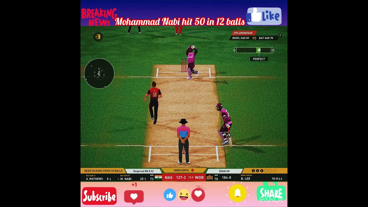 M. Nadi score 50 in12 balls in cricket