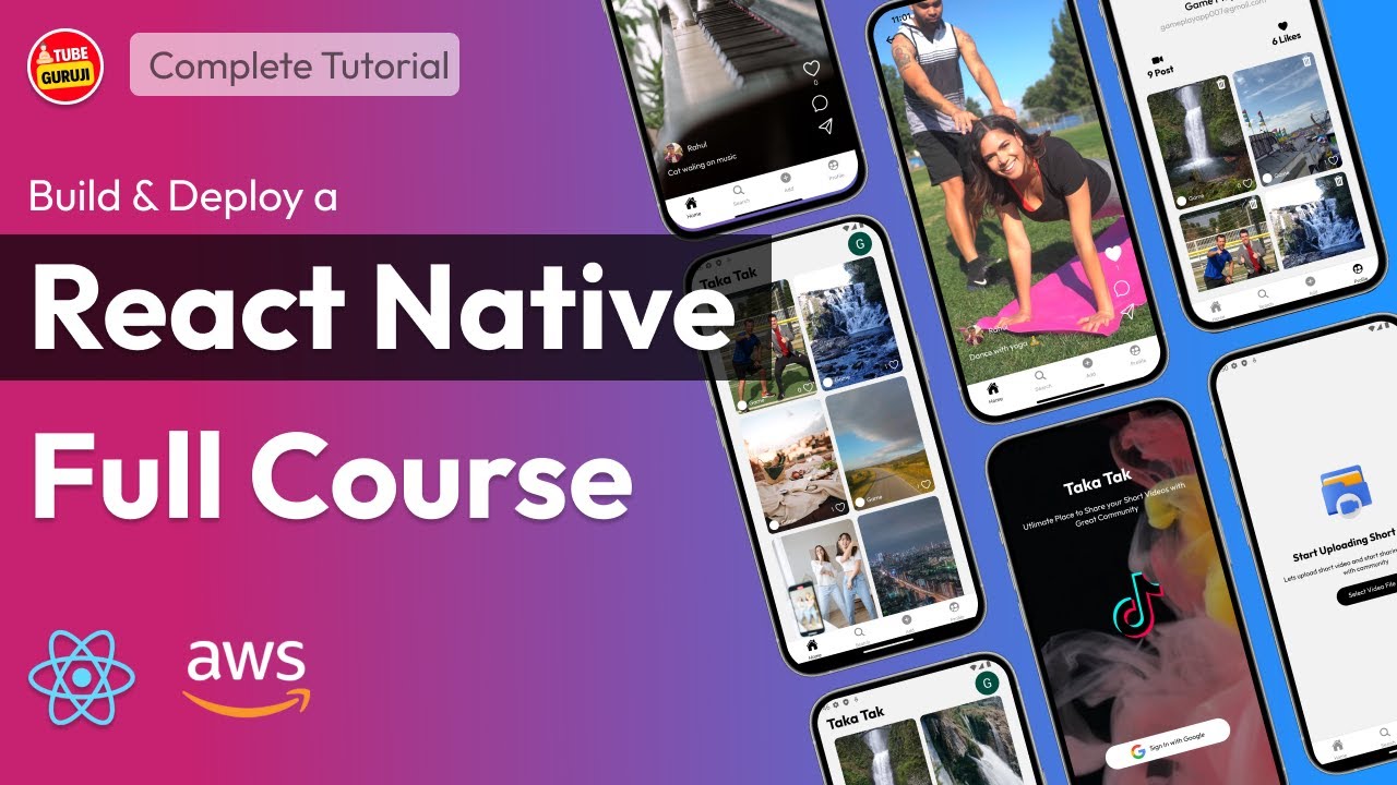 React Native Full Course | Build Video Streaming App | React Native Tutorial with AWS, Expo