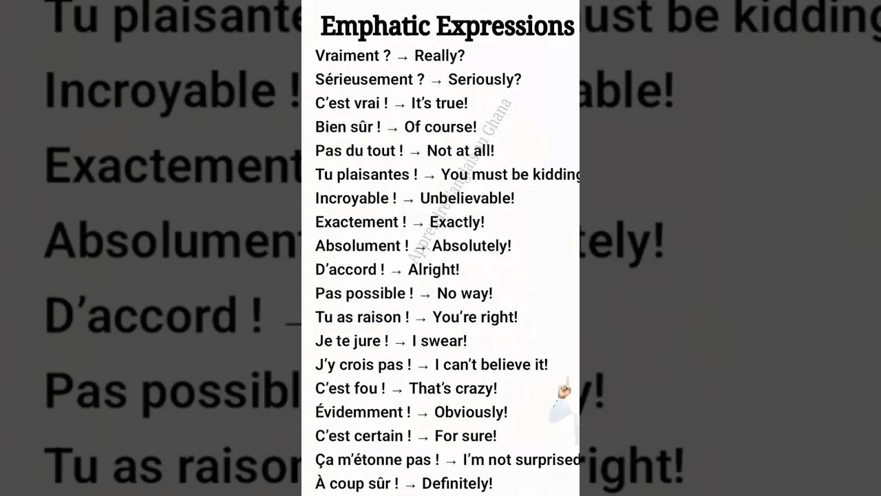 Emphatic expressions. 