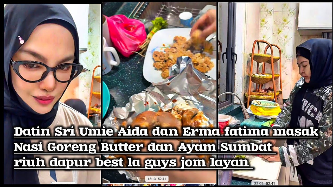 Datin sri Umie Aida dan erma Fatima masak Nasi goreng butter dan Ayam Sumbat .sedapnya guys rbest