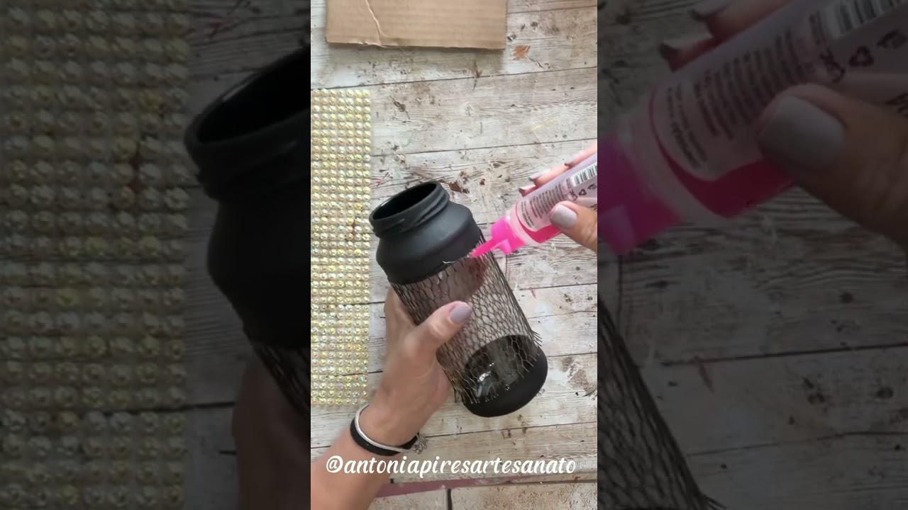 DIY Ideia com vidro de azeitona ! E essa redinha de garrafa #diy #artesanato 