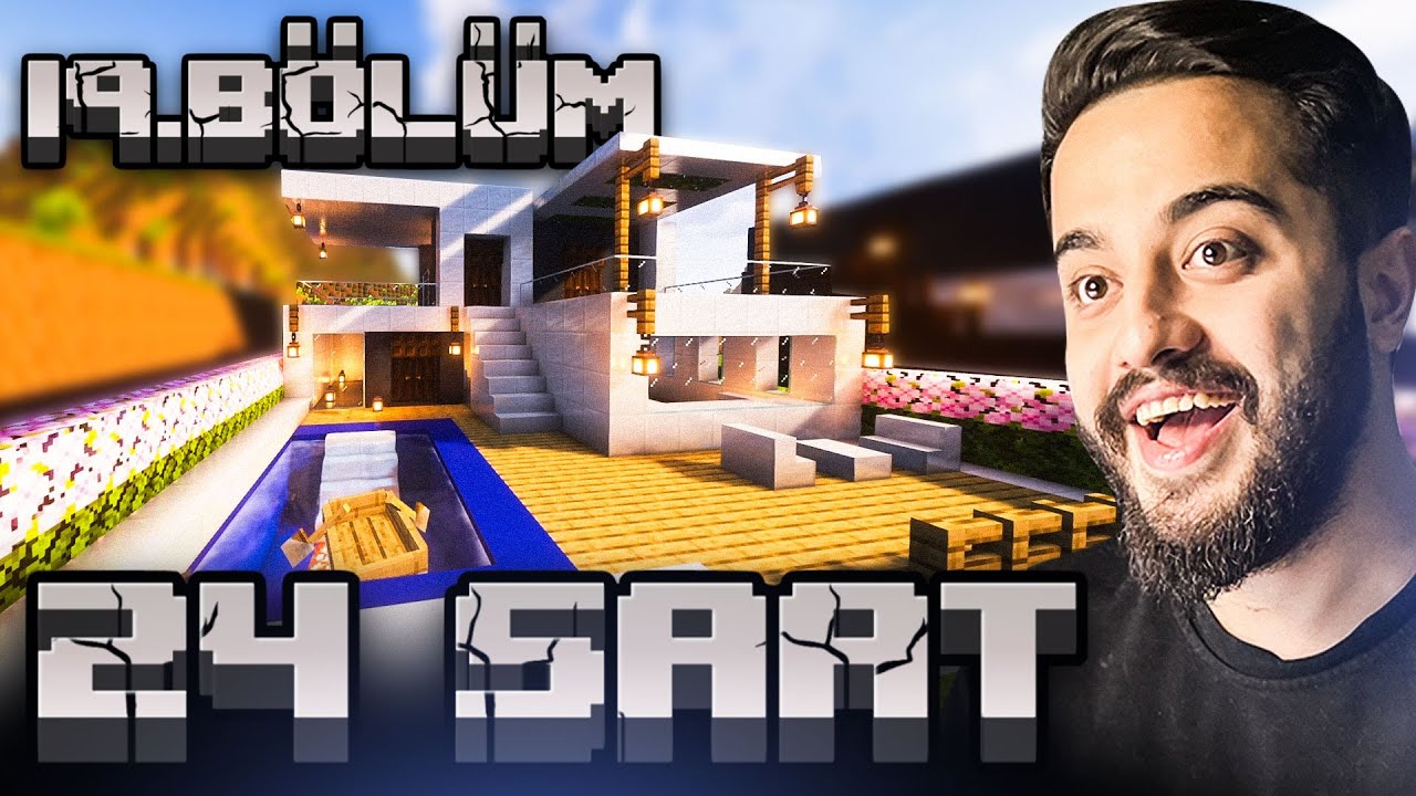 MİNECRAFT'DA 24 SAAT BOYUNCA YENİ EV YAPTIM! KÖYÜN EN GÜZELİ! DELO'YA HEDİYE ETTİM! 19. Bölüm