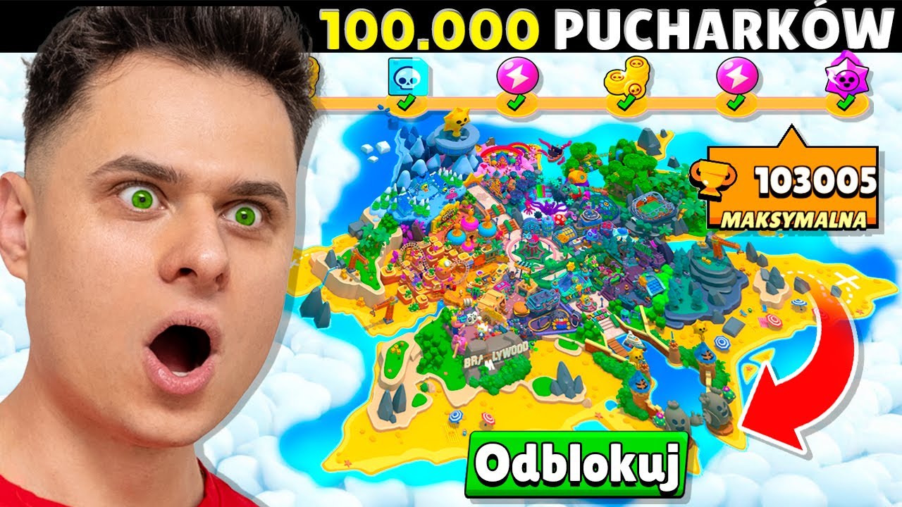 Odblokowałem CAŁĄ Mapę za 100.000 Pucharków w Brawl Stars!