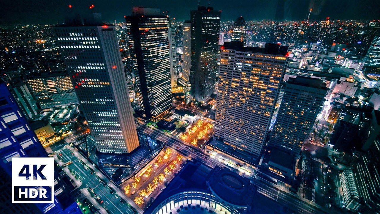 Christmas Time in Skyscrapers of Nishi-Shinjuku, Tokyo | 4K HDR, Japan Ambience【12/20/2024】