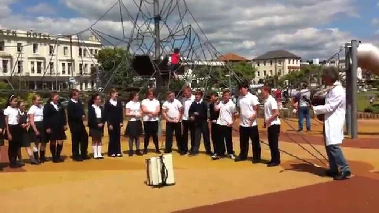 Curledge Street Academy performing in the Geoplay Park