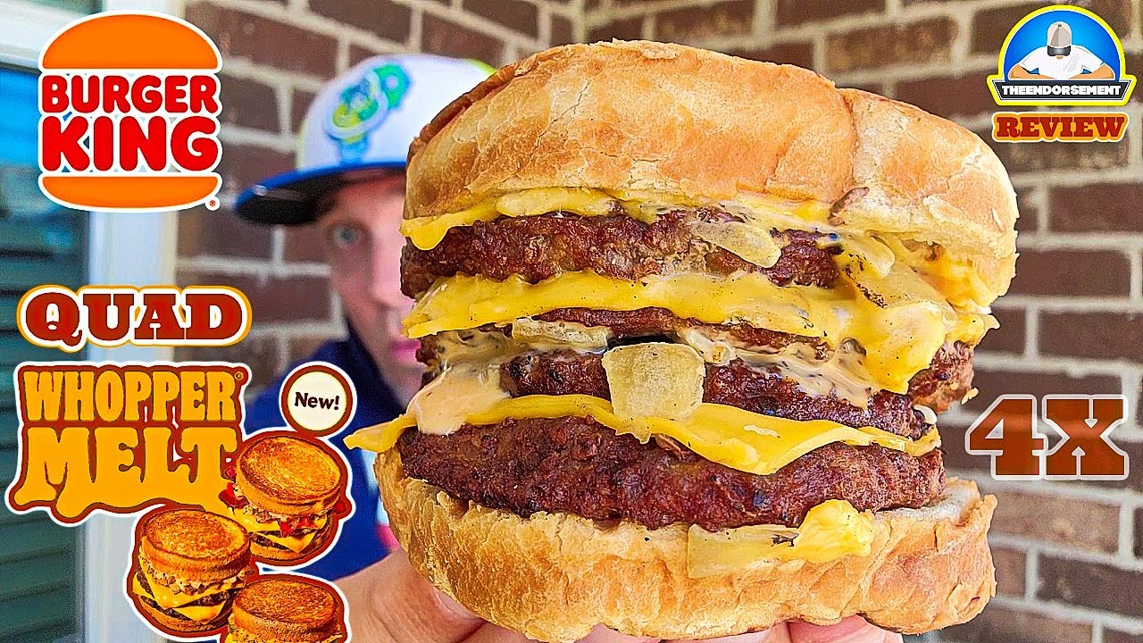 Burger King&reg; Whooper Melt Reiew! 🍔🍔🍔🍔 | QUAD Whopper Melt | theendorsement