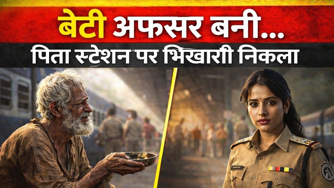 रेलवे स्टेशन पर DM बेटी ने देखा—बाप भीख मांग रहा था 😢फिर जो हुआ,किसी ने नहीं सोचा था#EmotionalStory 