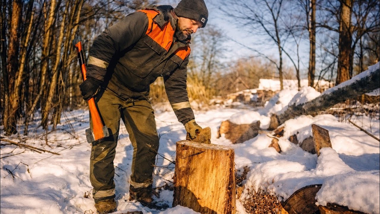 Puulõhkumine-20/Relaxing Wood Splitting -20 ASMR#diy 