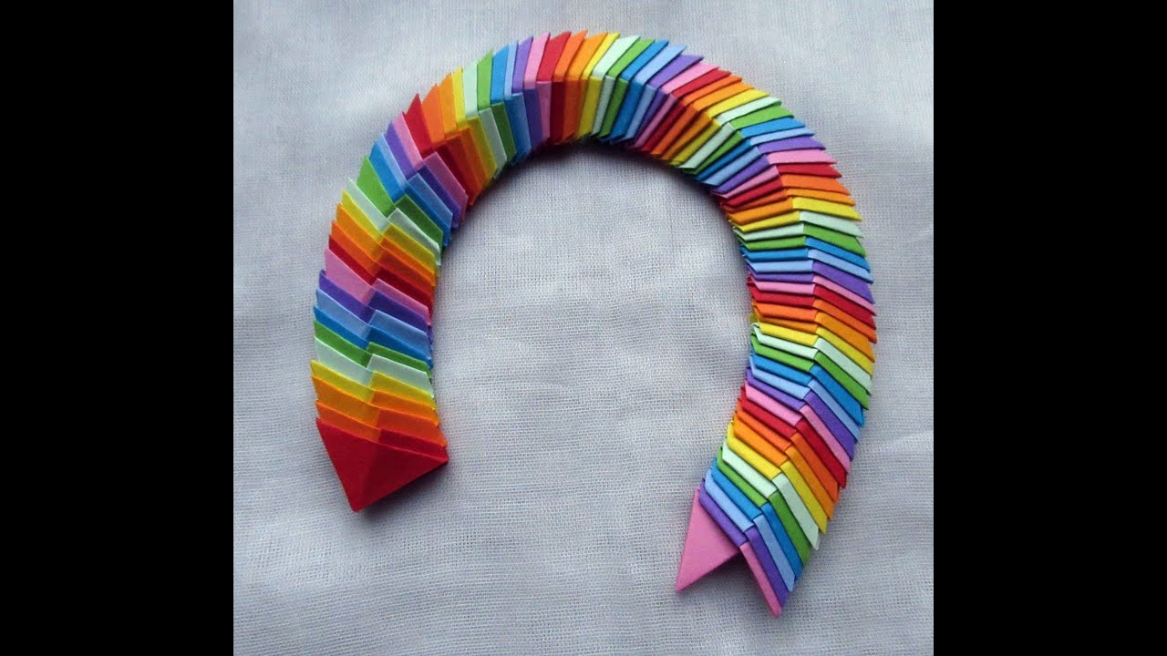 Origami modular snake/rainbow