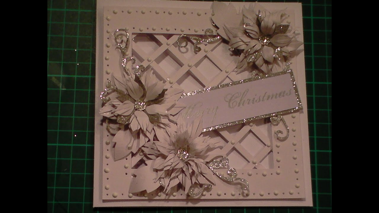 75. Cardmaking Tutorial Sparkly Poinsettia Christmas Lattice Card