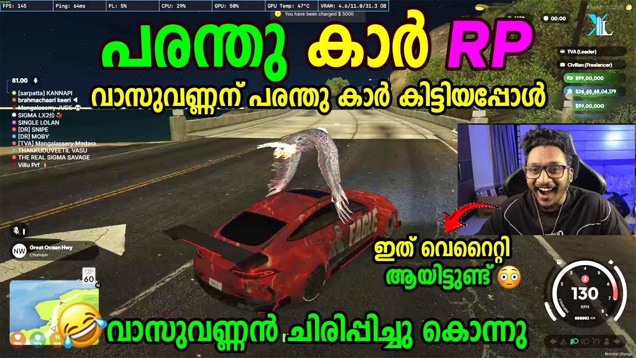 PARANTH CAR RP 🔥🔥 വാസുവണ്ണന് പരന്തു കാർ കിട്ടിയപ്പോൾ