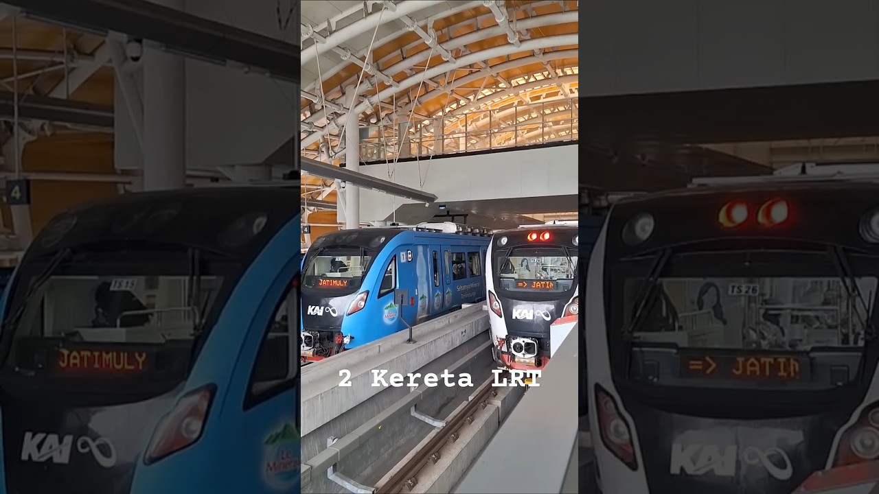 naik 2 kereta LRT #keretaapi #lrt #stasiun #jakarta #viralshorts