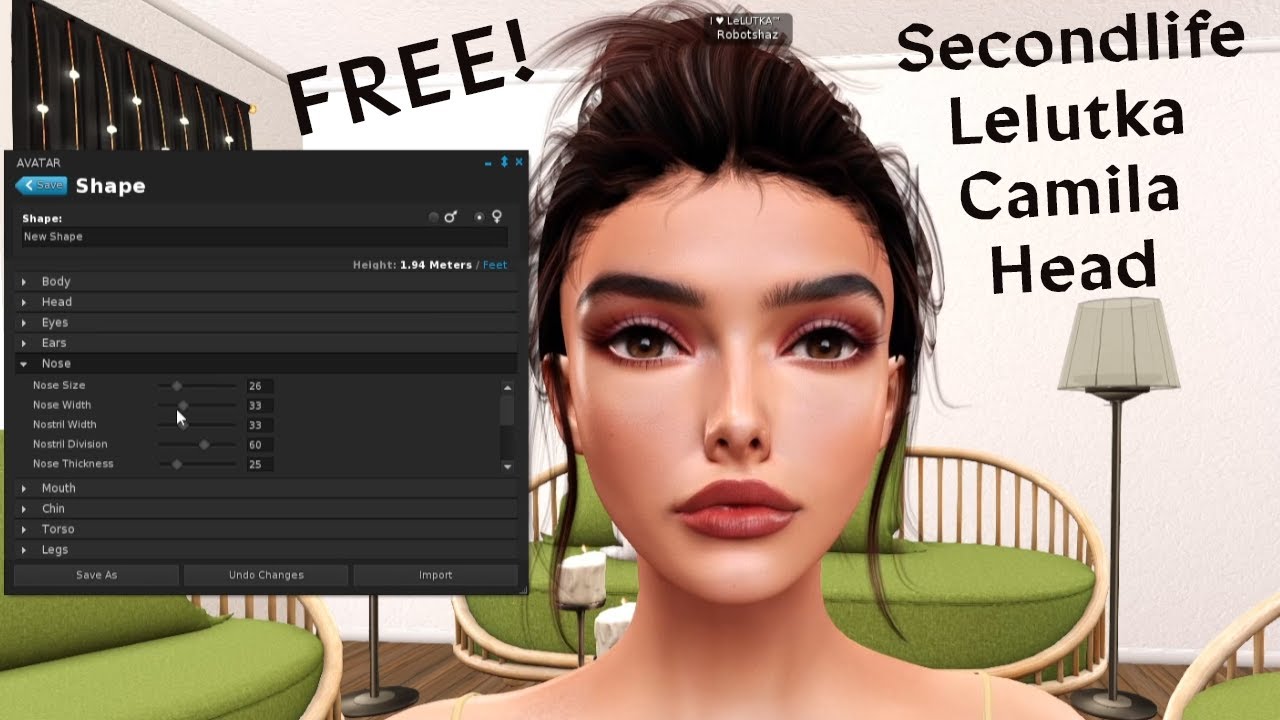 Secondlife Free Lelutka Camila Head & Making Shape December 2024
