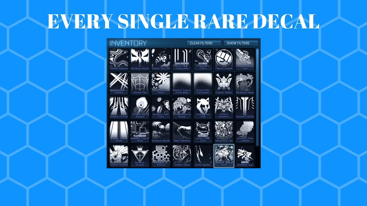 Every Rare Decal in RL | Rocket League Showcase