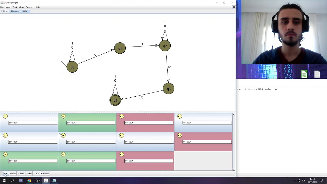 NFA Non-deterministic Finite Automata Example on JFLAP