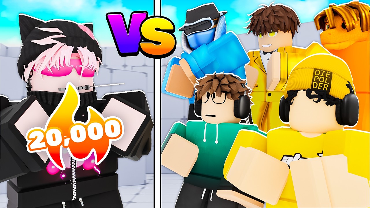 #1 ИГРОК против 5 ЮТУБЕРОВ в Roblox Rivals!