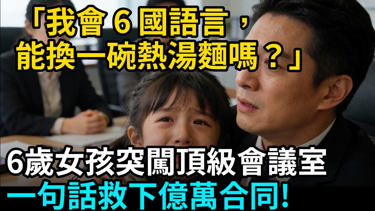 頂級會議室突闖餓肚子 6 歲女孩，怯生生哭喊「我會 6 國語言，能換一碗熱湯麵嗎？」，一句話救下億萬合同，千億董事長当场崩潰淚崩！#情感故事#老年生活#人生感悟#情感共鸣#感人壹幕 #完结爽文#正能量