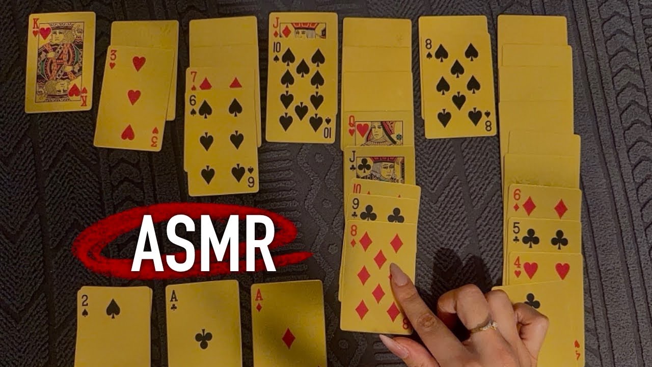 😴 ASMR Card Game Solitaire &spades;️ | Relaxing Clicky Whispers & Soft Shuffling Sounds