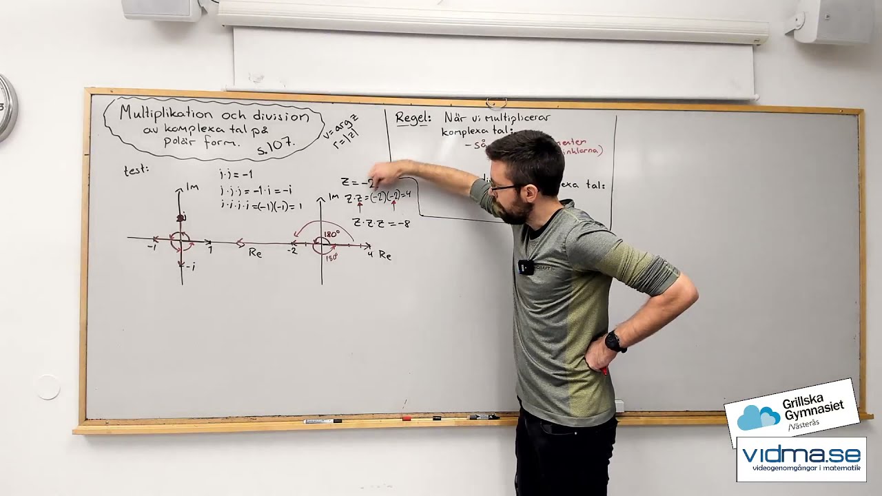 Matematik 4. Multiplikation och division av komplexa tal på polär form.
