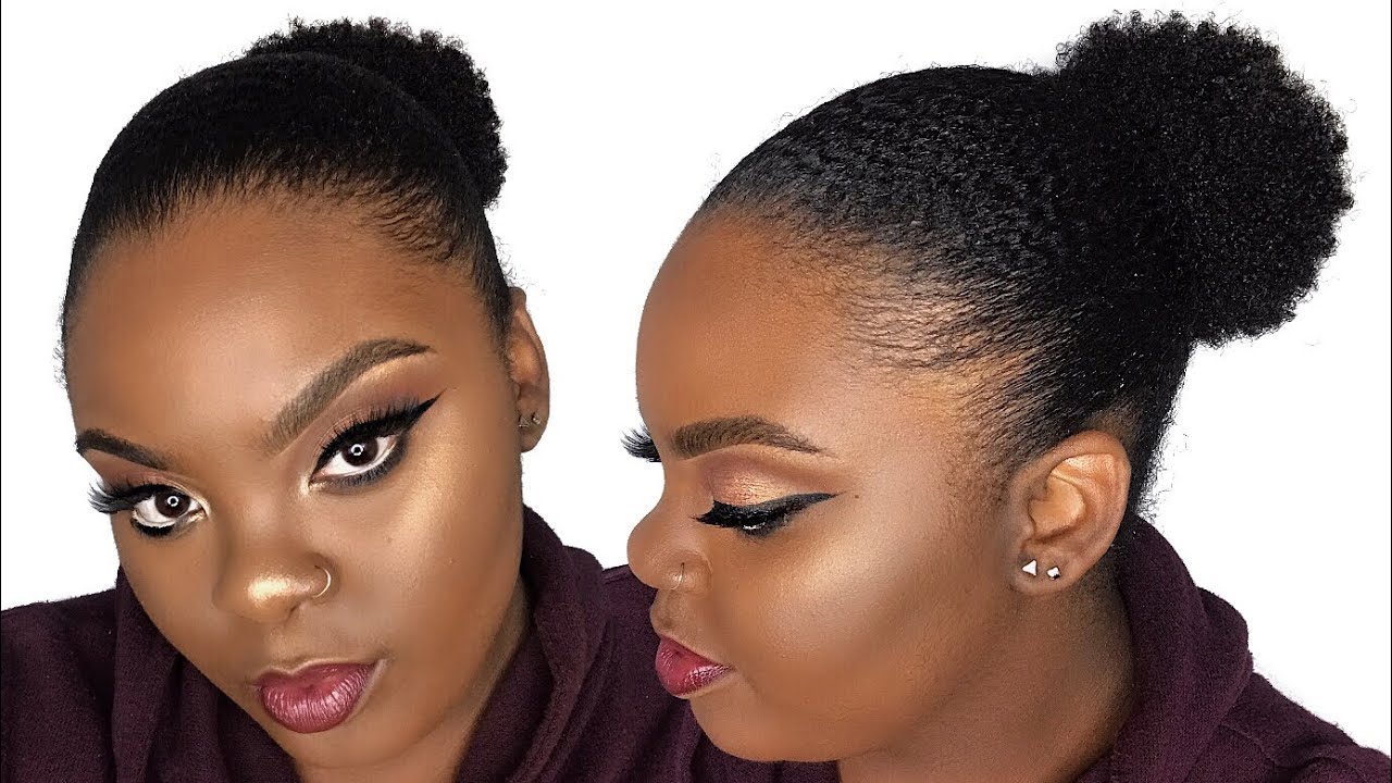 HOW TO: Sleek Puff/Bun on Short THICK Natural Hair | JOYNAVON