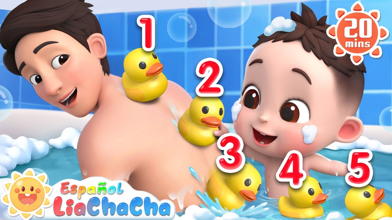 Cinco Patitos 2 |  Canciones de Ba&ntilde;o🛁 | LiaChaCha en Espa&ntilde;ol - Canciones Infantiles