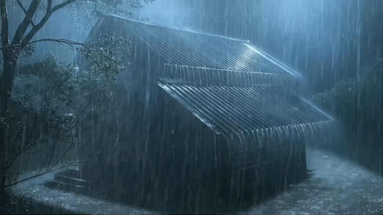 Rain Sounds for Sleeping on Metal Roof 😴 Heavy Rain & Thunder for Sleeping and Relaxation at Night