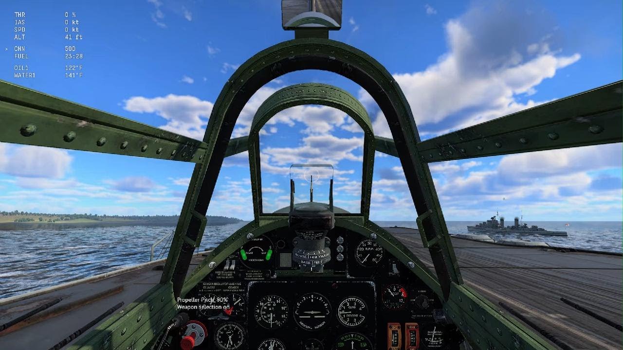 Manual engine control and trimming a Sea Hurricane