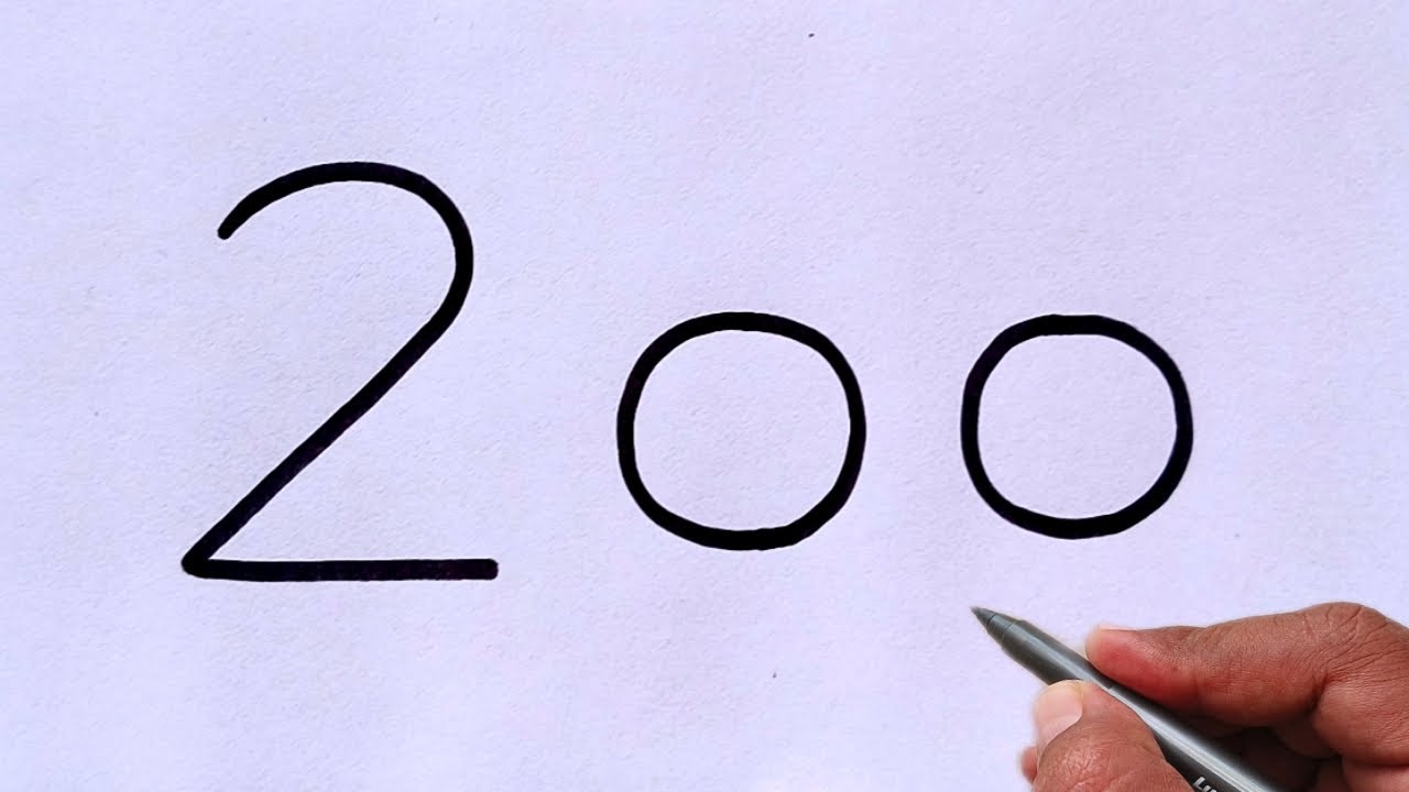How to draw cat drawing from number 200 | Cat animal drawing | Kuch sikho