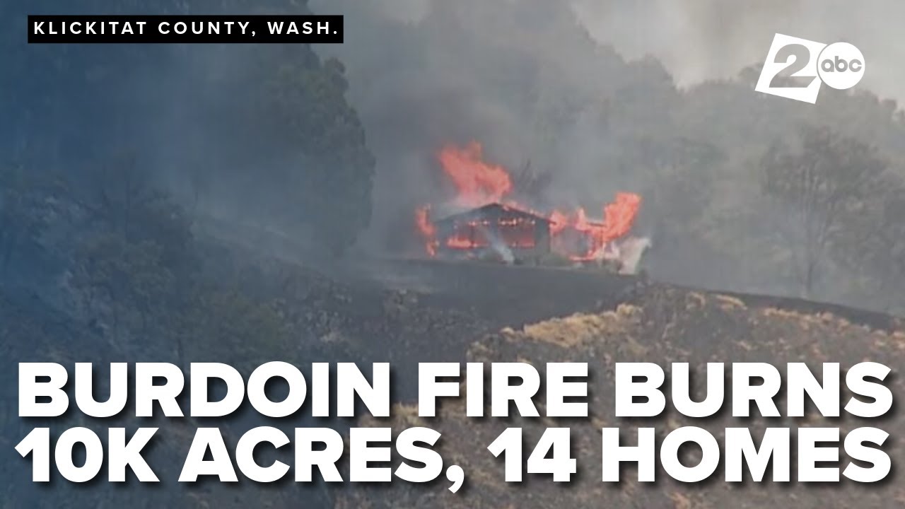The Burdoin Fire in the Columbia River Gorge burns 10,700 acres and remains uncontained
