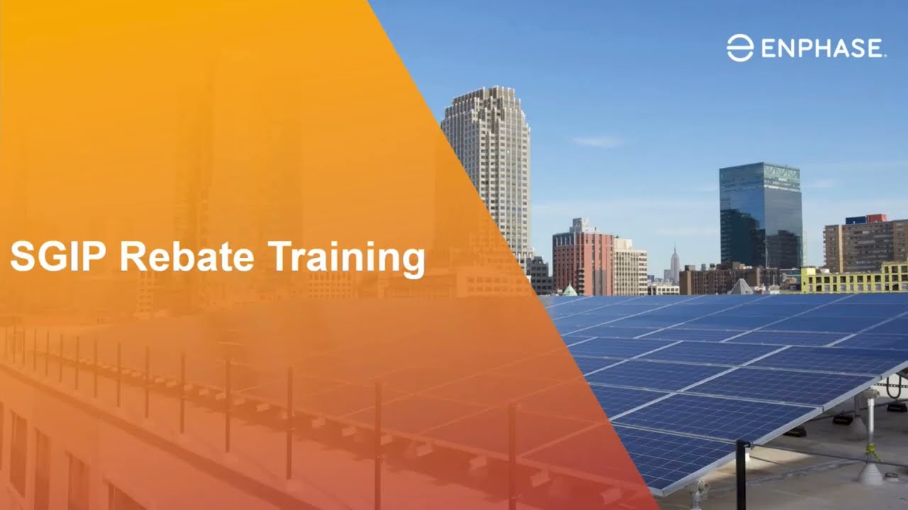 Enphase Self Generation Incentive Program (SGIP) battery rebate training 2024
