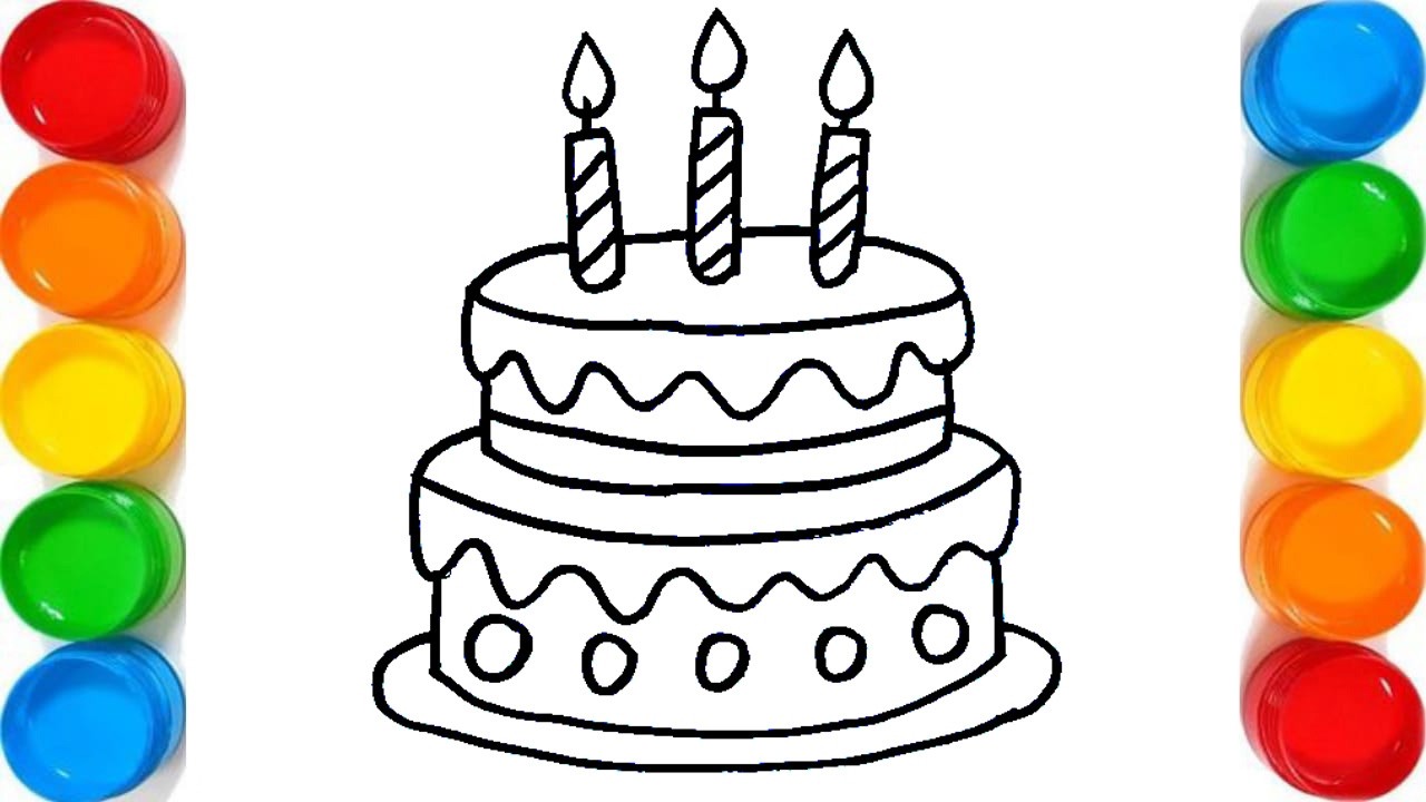 How To Draw A Birthday Cake Easy Step By Step 🎂 Cake Drawing