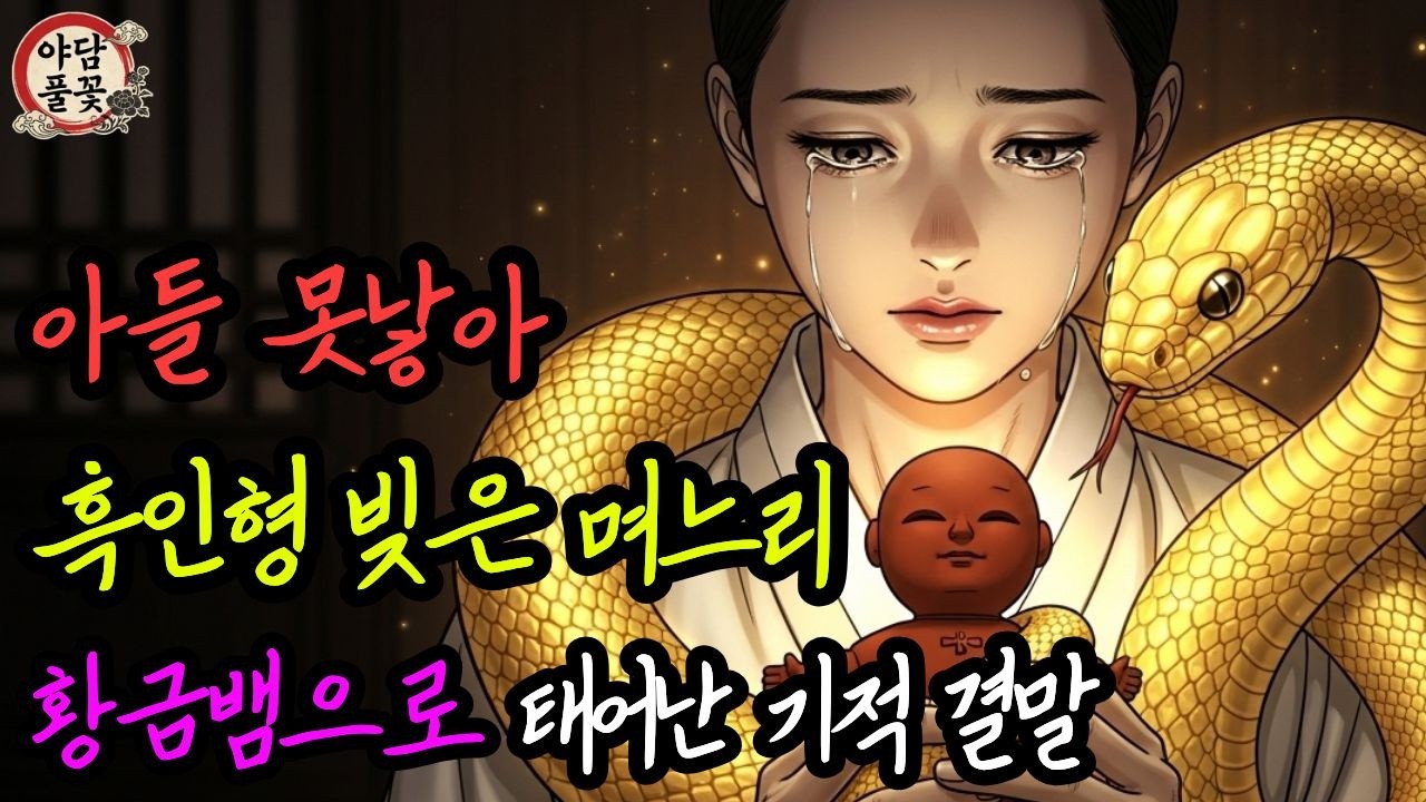 아들 못낳아 흙인형 안고 잔 쫒겨난 며느리, 황금 구렁이 아들 얻고 시댁 참교육한 기막힌 반전 | 조선 야담 옛이야기 수면동화 전설 오디오북