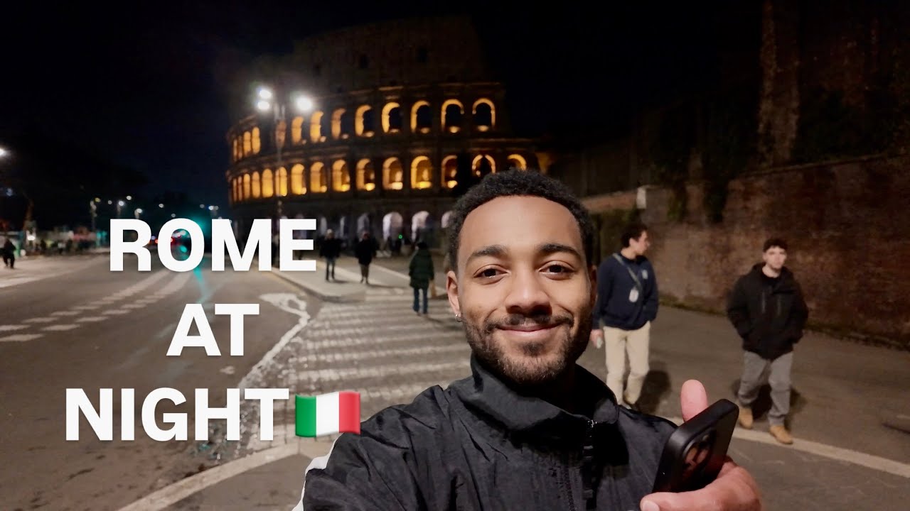 Walking to the Colosseum at Night | Rome Vlog