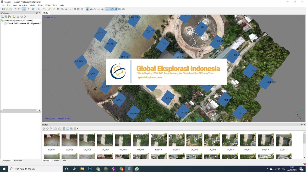 Download Agisoft Photoscan Professional 1.4.5 build full lengkap Untuk Olah Photo Drone Mapping.