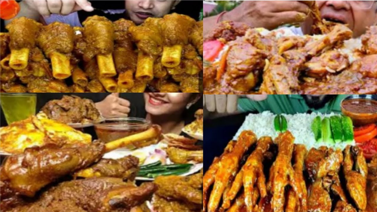 HUGE SPICY MUTTON FAT CURRY, WHOLE  CHICKEN CURRY,  CHICKEN GRAVY, RICE , SALAD ASMR MUKBANG EATING|