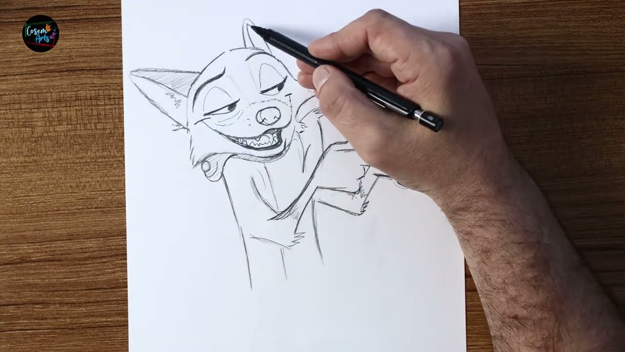 Nick Wilde From Zootopia Pencil Sketching