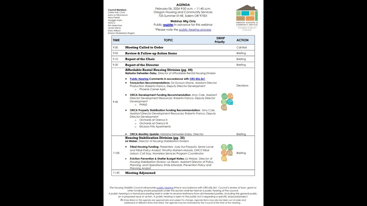 Housing Stability Council Recording - Feb. 6, 2026