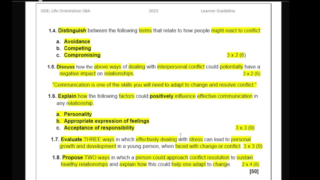Grade 12 SBA Task 2025