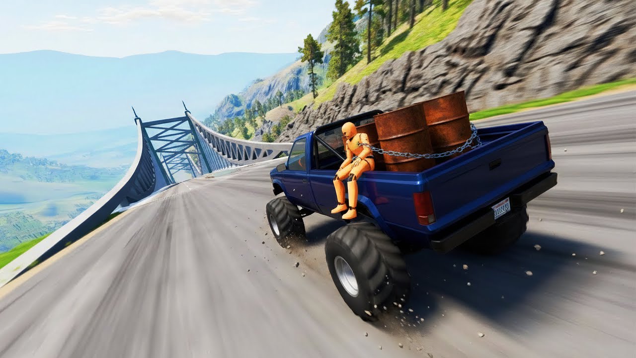 Full Throttle INSANE Long Downhill Mayhem! | BeamNG.drive Epic Crashes & Speed Test #04