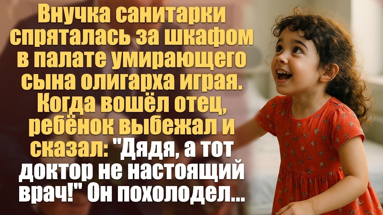 Внучка санитарки спряталась за шкафом в палате умирающего сына олигарха играя. Когда вошёл отец...