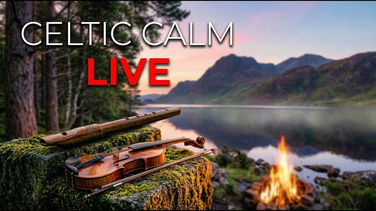 🔴 LIVE: Deep Work & Study Room • Cozy Campfire Celtic Ambience