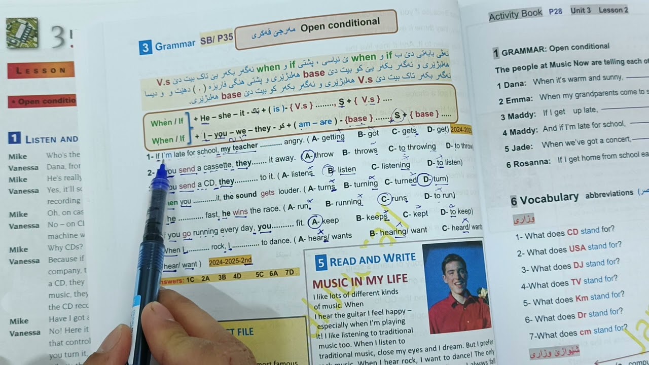 Unit 3   lesson 2                                       Open conditional مەرجێ ڤەکری