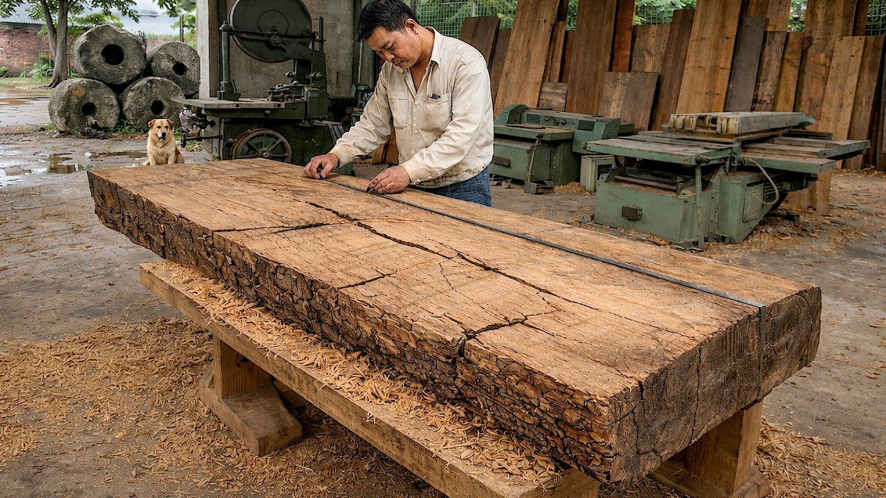 Everyone Thought This Piece Of Wood Was Worthless! Until This Guy Appeared And Created A Masterpiece