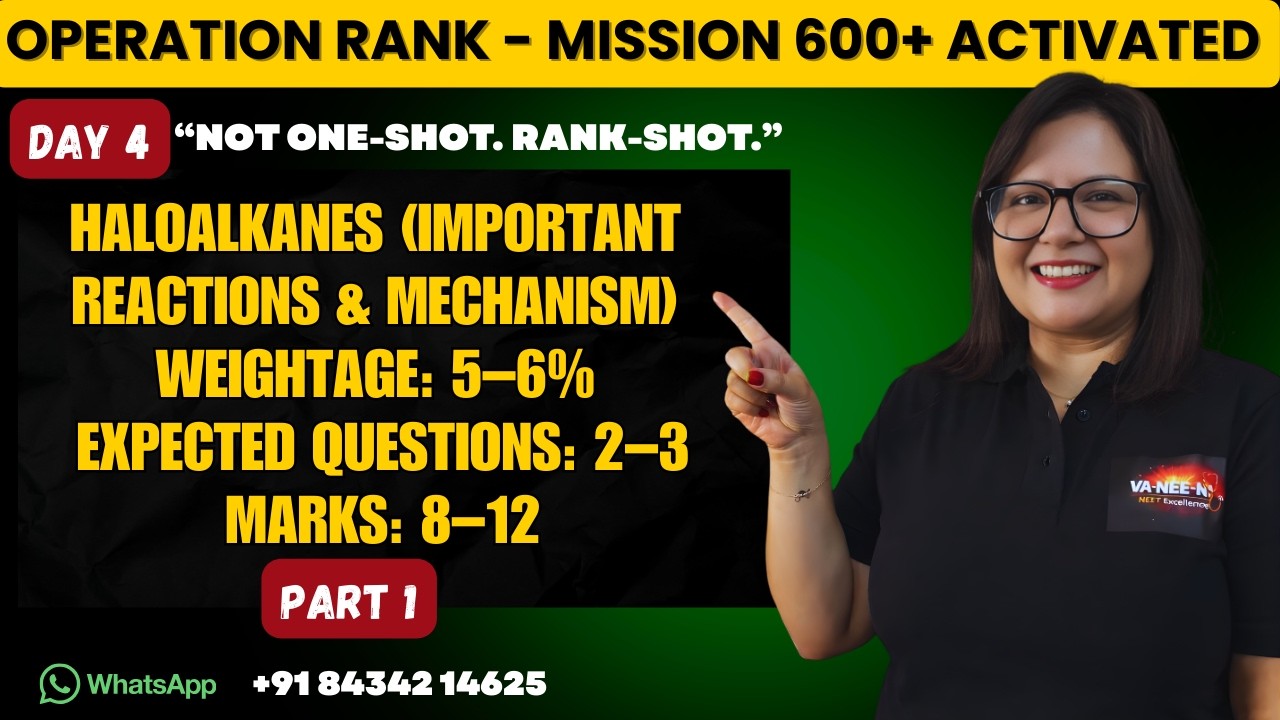 Operation Rank 2026: Haloalkanes (Important Reactions + Mechanism) | NEET 2026 Organic  #neet2026