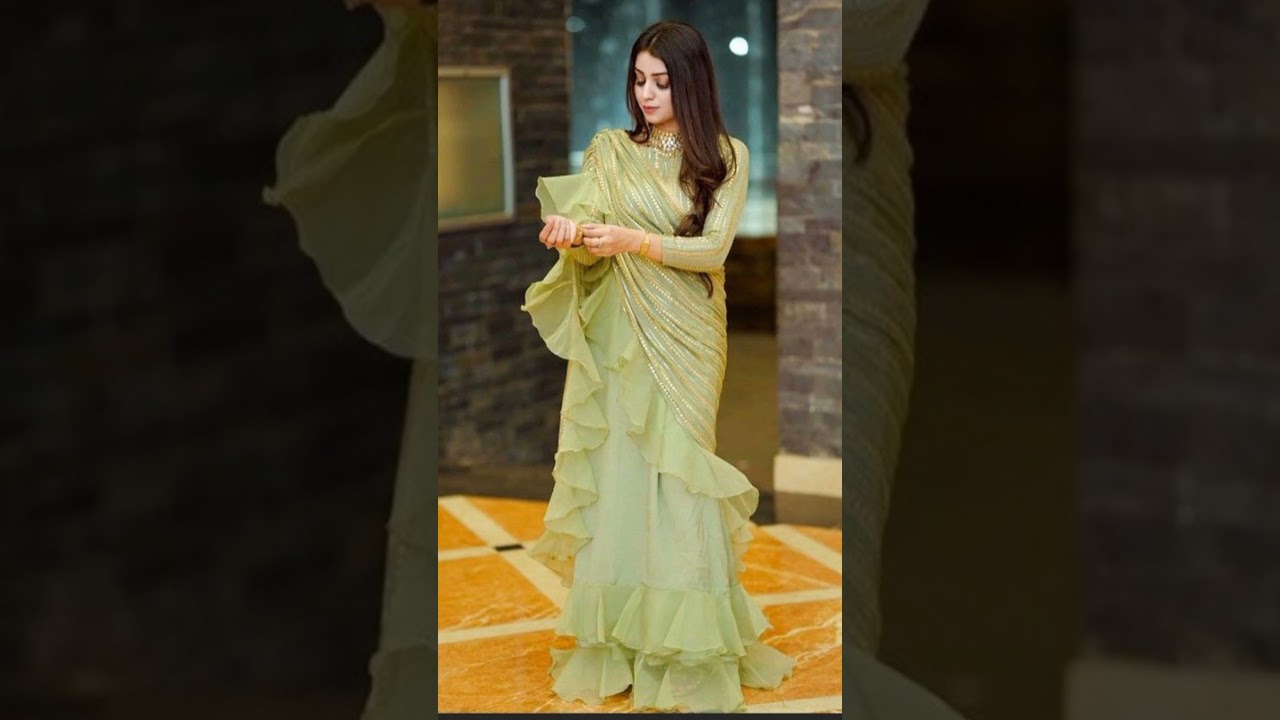 Beautiful frill saree design🤩😍#shot #youtubeshorts #saree