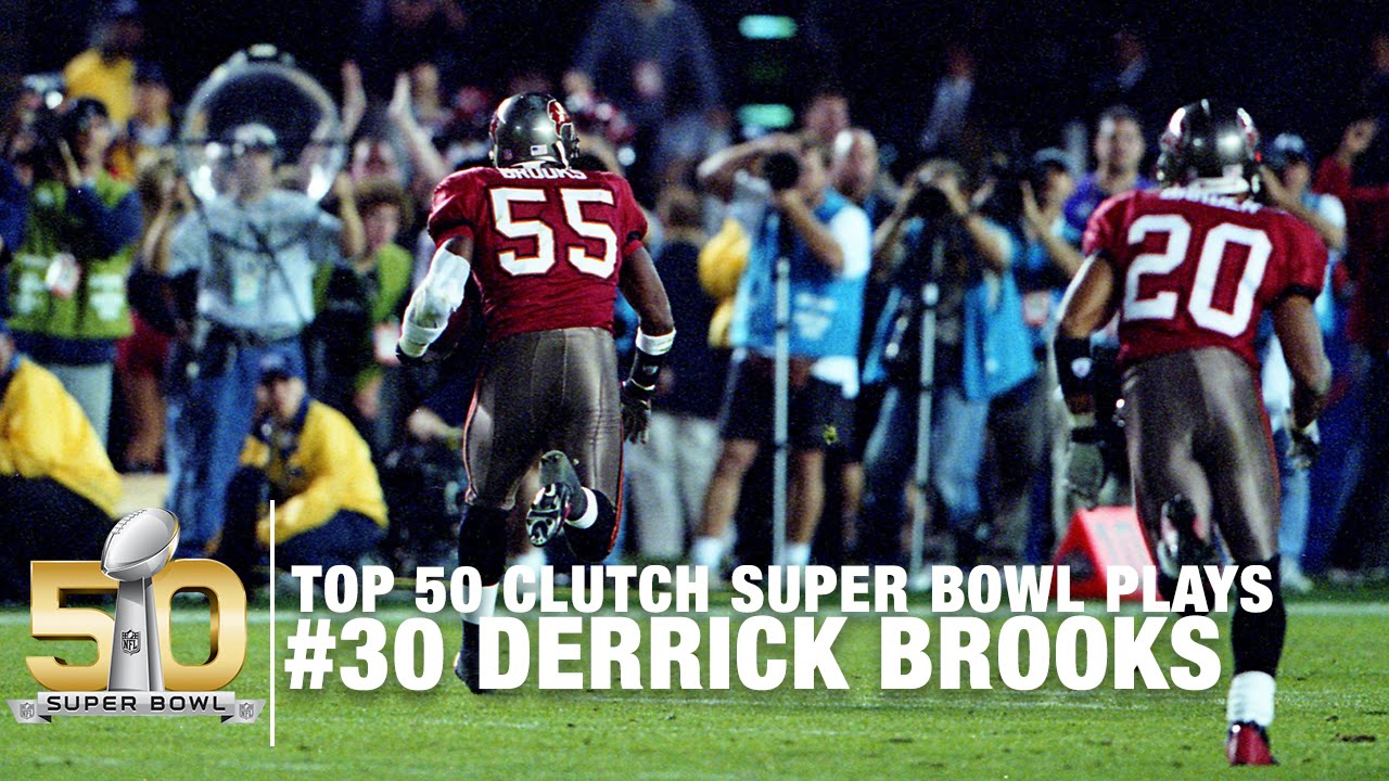 #30: Derrick Brooks' 44-yard Pick Six Super Bowl XXXVII | Top 50 Clutch Super Bowl Plays