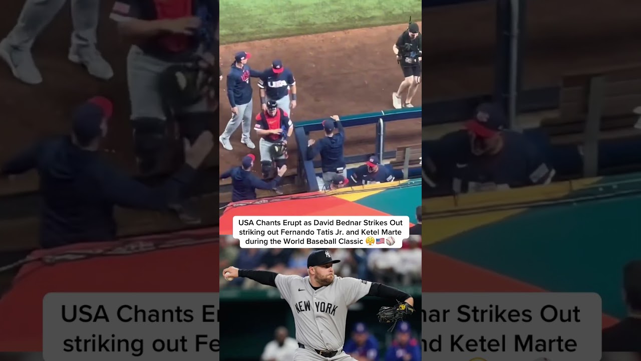 USA Chants Erupt as David Bednar Strikes Out striking out Fernando Tatis Jr. & Ketel Marte at WBC