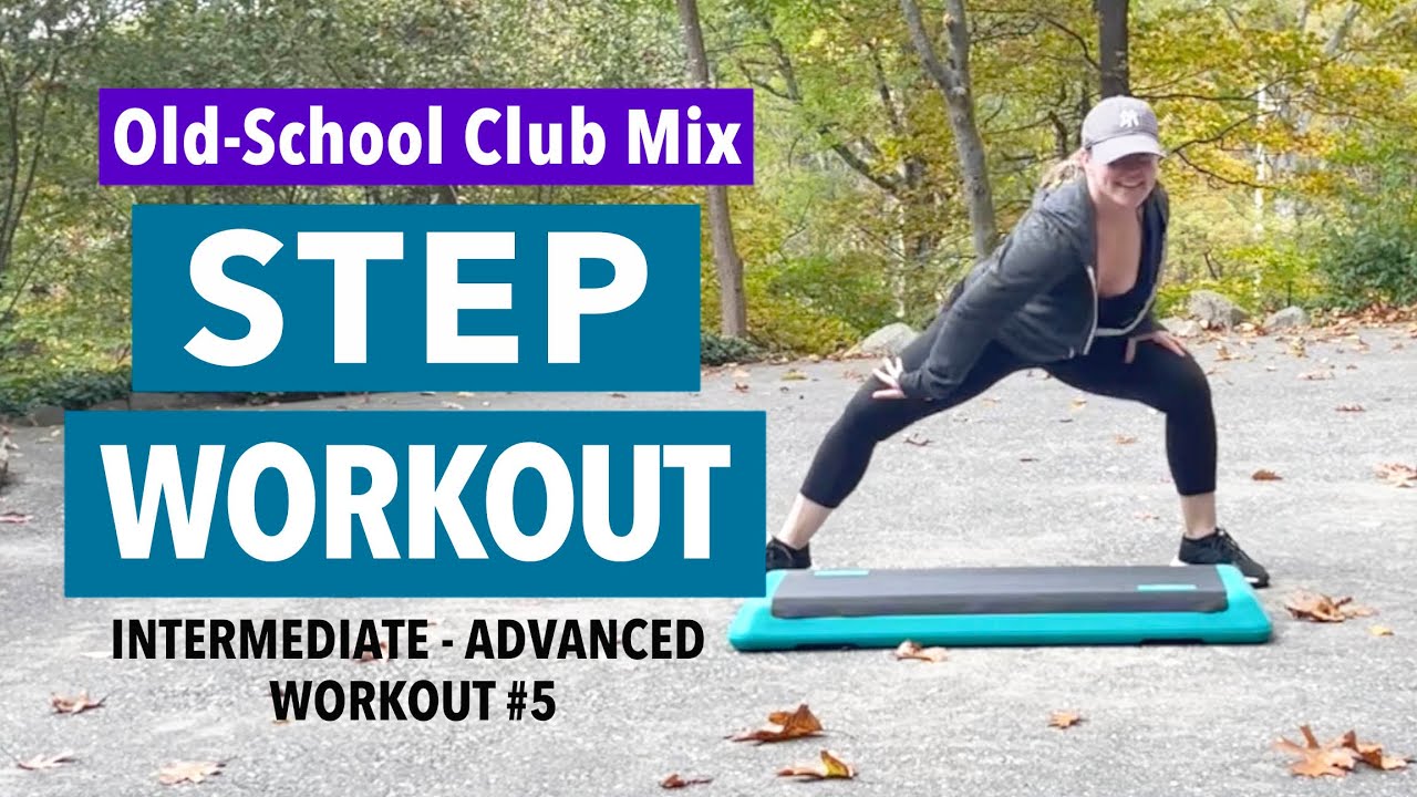 Step Aerobics Workout - Fun old school club mix (48 MIN) Intermediate to Advanced workout #5